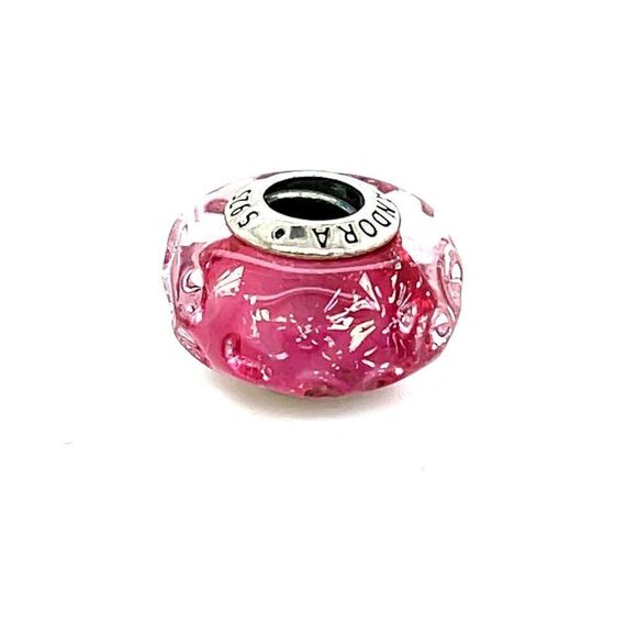 Pandora Jewelry - Pandora Pink Concave Murano Glass Charm